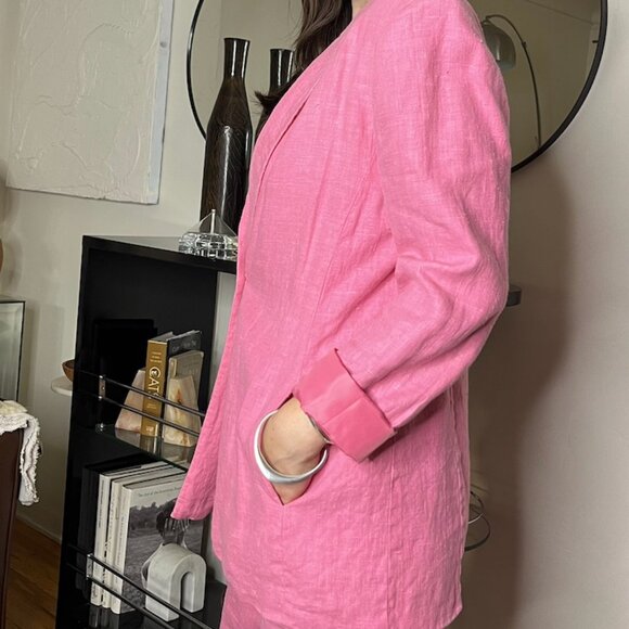 100% Linen Harvé Benard Suit 90's Vintage Suit - Picture 4 of 11